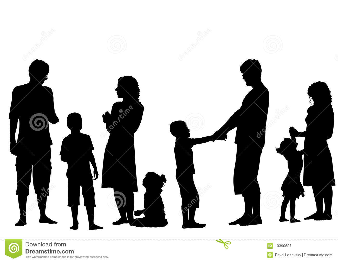 1300x1009 Parents And Kids Silhouette