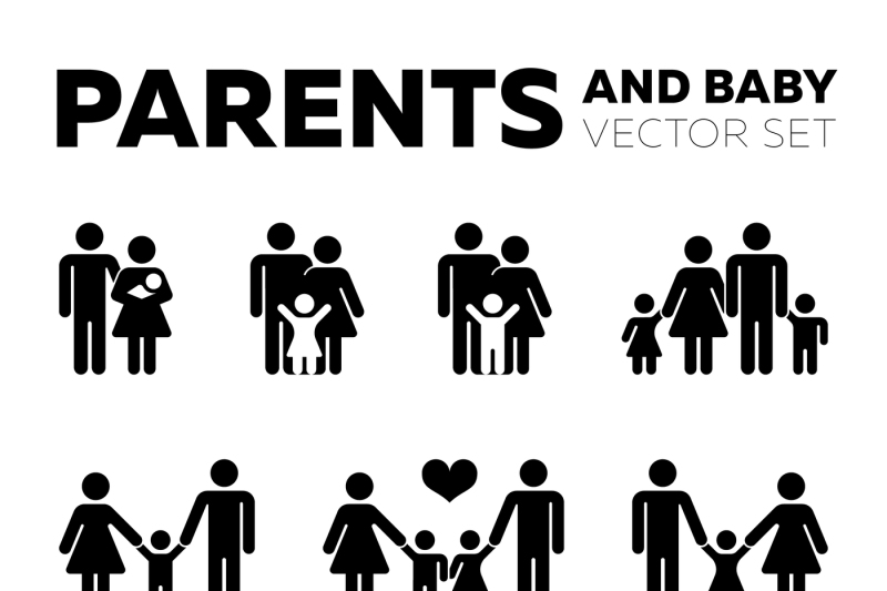 800x533 Parents And Baby Vector Icons