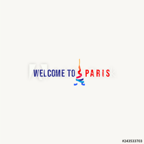 500x500 Welcome To Paris Logo Vector Template Design Illustration