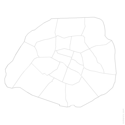 500x500 Paris French Department Vector Map