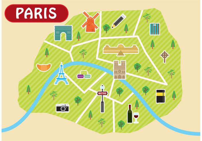 700x490 Paris Map Vector