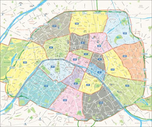 500x418 The Arrondissements Of Paris Spiral Around The Seine