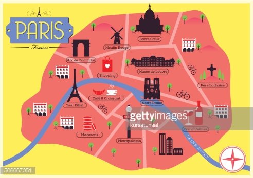 492x348 City Map Illustration Of Landmarks And Vector Map Premium Clipart