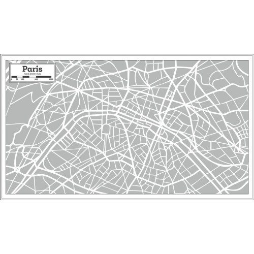 500x500 Hand Drawn Paris Map Vector