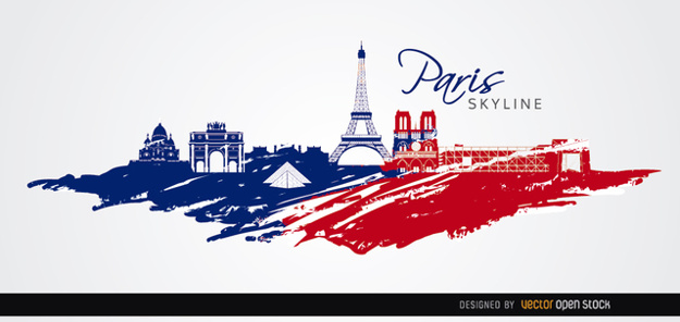 Paris Skyline Silhouette Vector Free Download 625x296 Paris Skyline Silhouette Vector Free Download