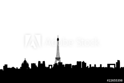 Paris Skyline Silhouette Blank 500x338 Paris Skyline Silhouette Blank