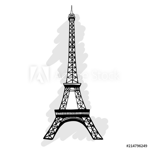 500x500 Hand Draw Eiffel Tower Eiffel Tower In Paris Vector Illustration