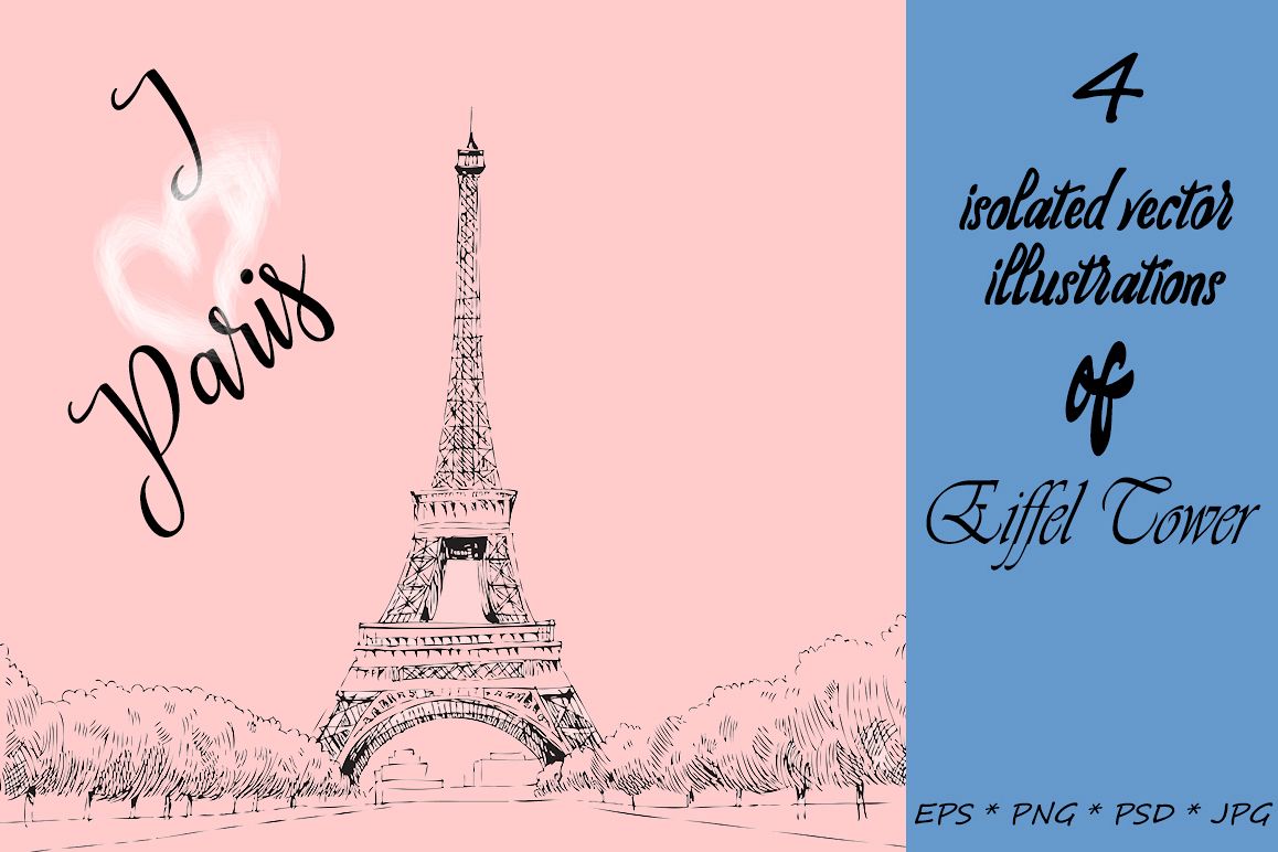 1158x772 I Love Paris Vector