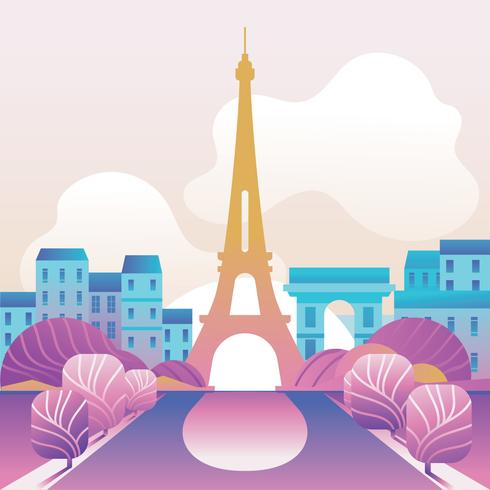 490x490 Illustration With Eiffel Tower Paris