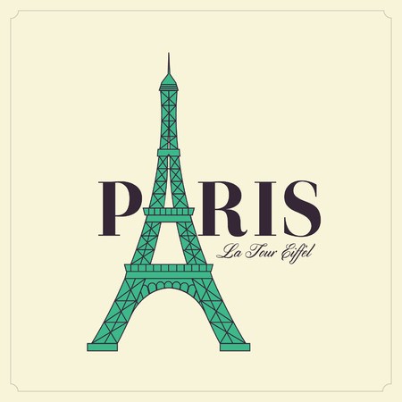 450x450 Paris Text With Tower Eiffel Romantic Postcard From Paris Vector