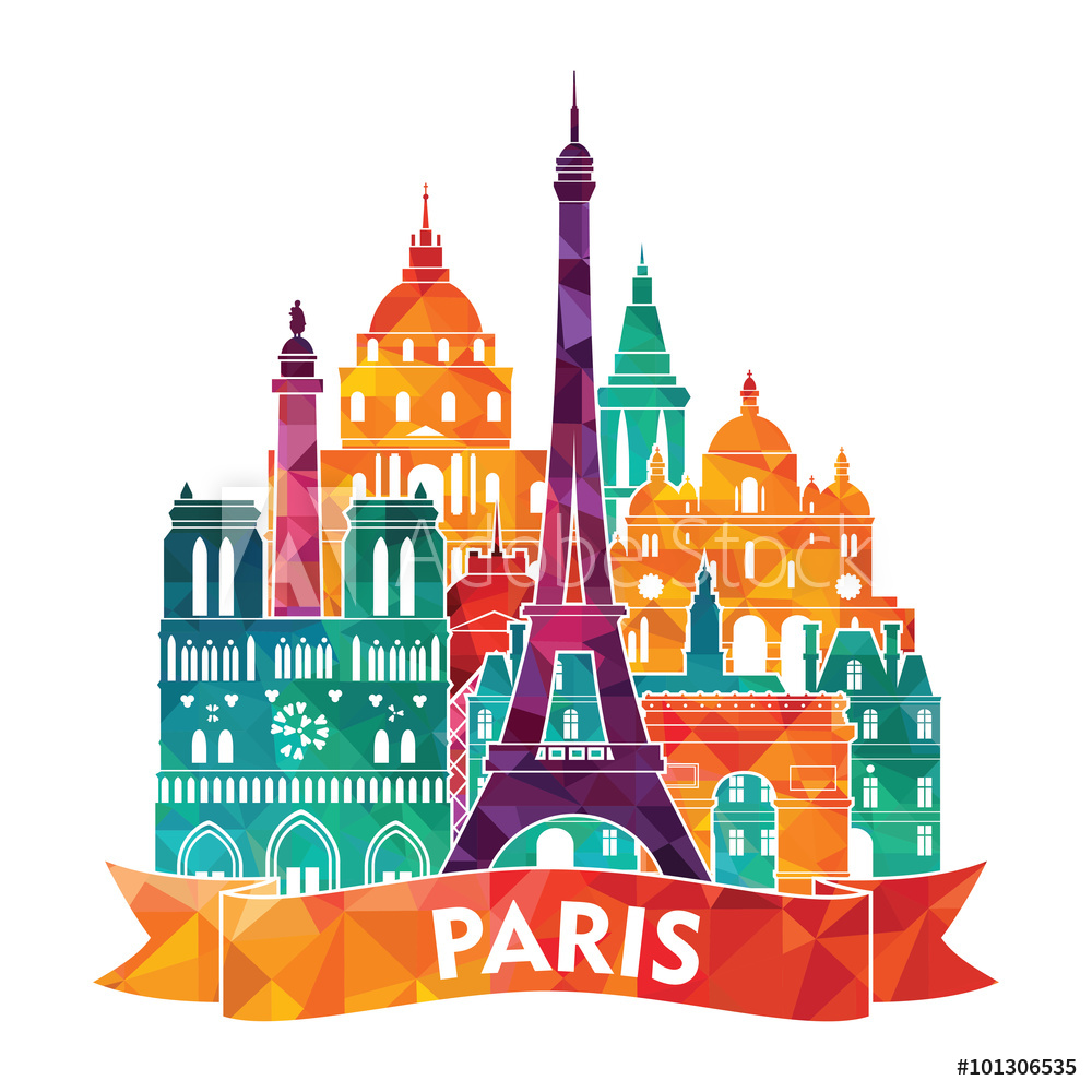 1000x1000 Photo Art Print Paris Vector Illustration Europosters