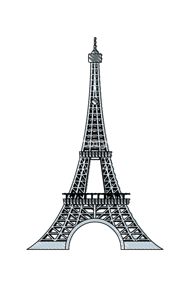 667x1000 Doodle Eiffel Tower Beauty Architecture In Paris Vector