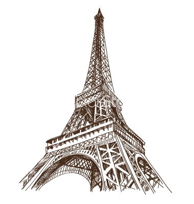 380x400 Eiffel Tower Hand Drawn Paris Vector