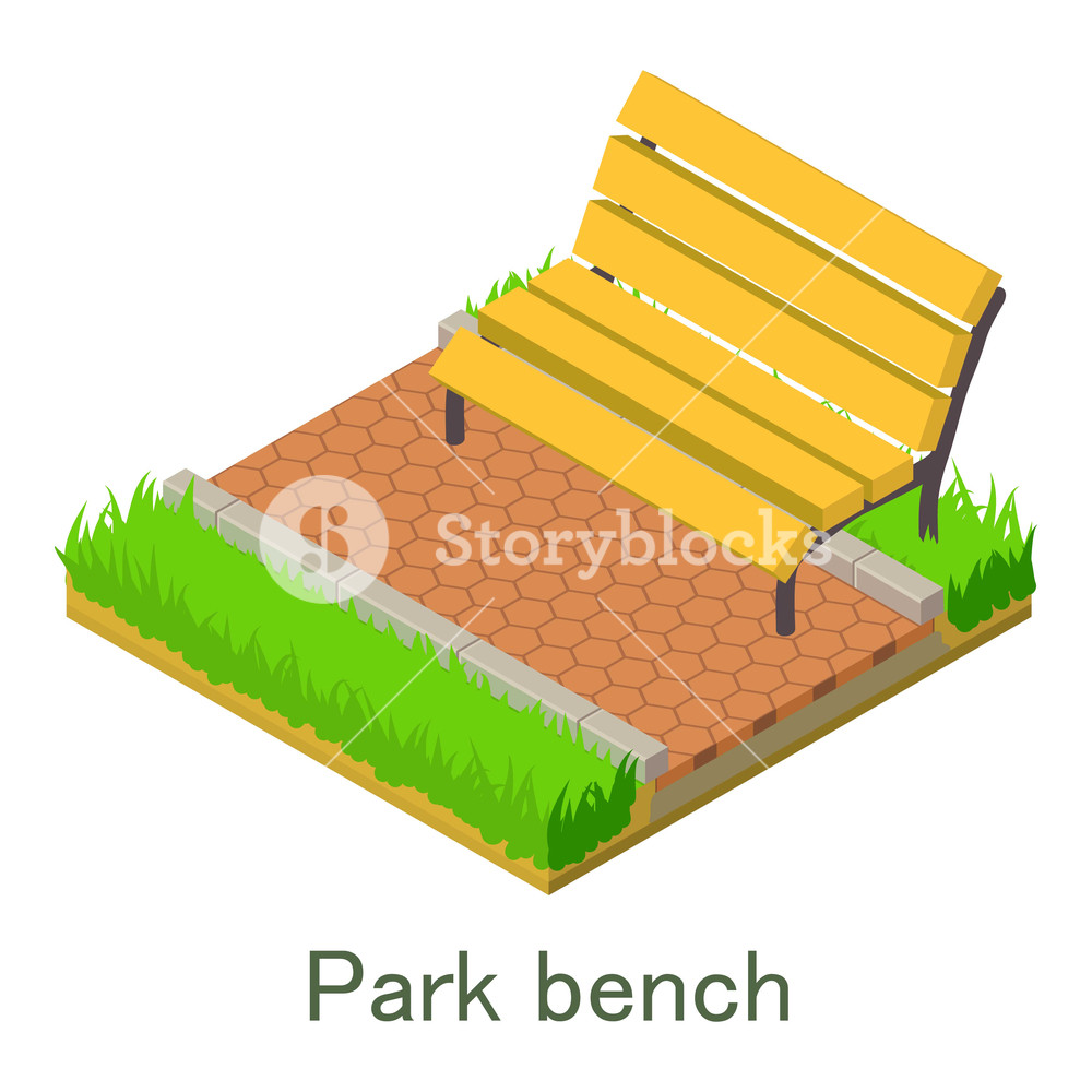 1000x1000 Park Bench Icon Isometric Illustration Of Park Bench Vector Icon
