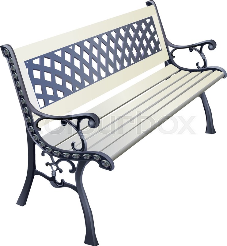 741x800 Park Bench Isolated Over A White Stock Vector Colourbox