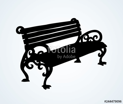 500x421 Park Bench Vector Drawing Stock Image And Royalty Free Vector