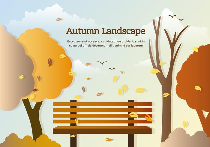 700x490 Vector Autumn Park Bench