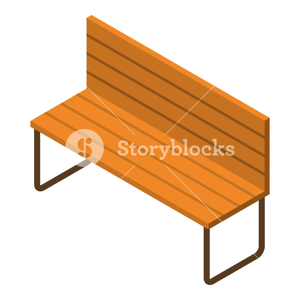 1000x1000 Wood Park Bench Icon Isometric Of Wood Park Bench Vector Icon