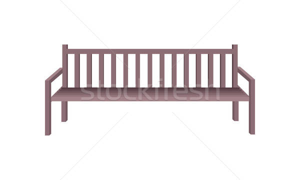 600x360 Wooden Park Bench Vector Illustration Robuart