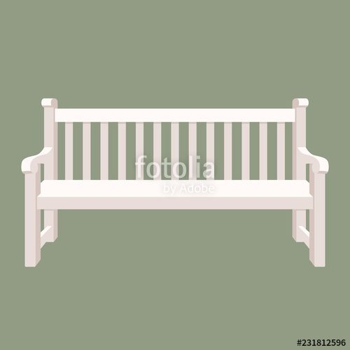 500x500 Park Bench Vector Illustration Flat Style Stock Image