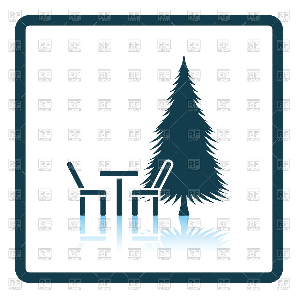 1200x1200 Park Seat And Pine Tree Icon Vector Image Of Icons And Emblems