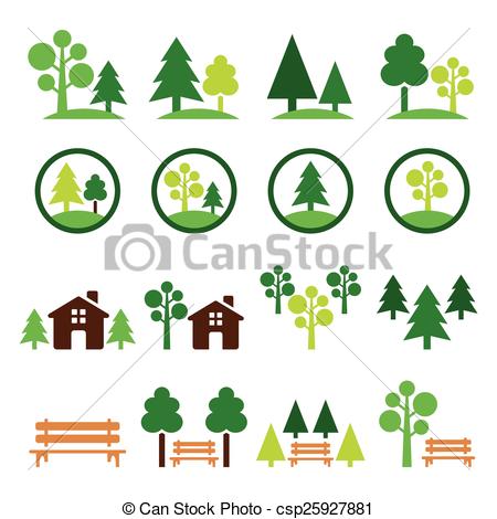 450x470 Trees, Forest, Park Vector Icons Nature, Trees Icons Set
