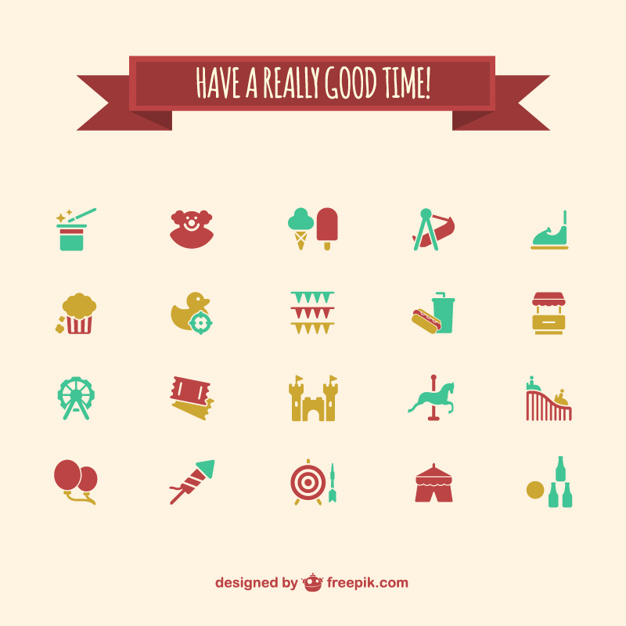 626x626 Amusement Park Icons Vector Free Download