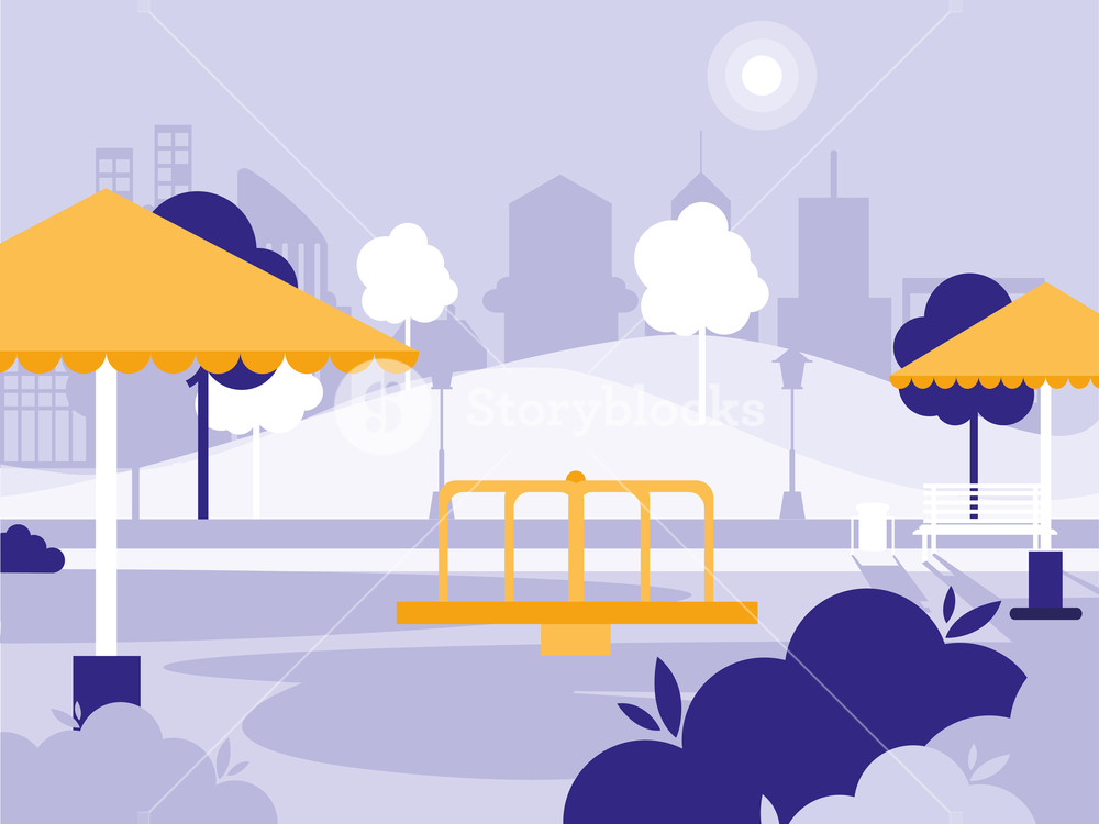 1000x750 Park With Playground Isolated Icon Vector Illustration Design