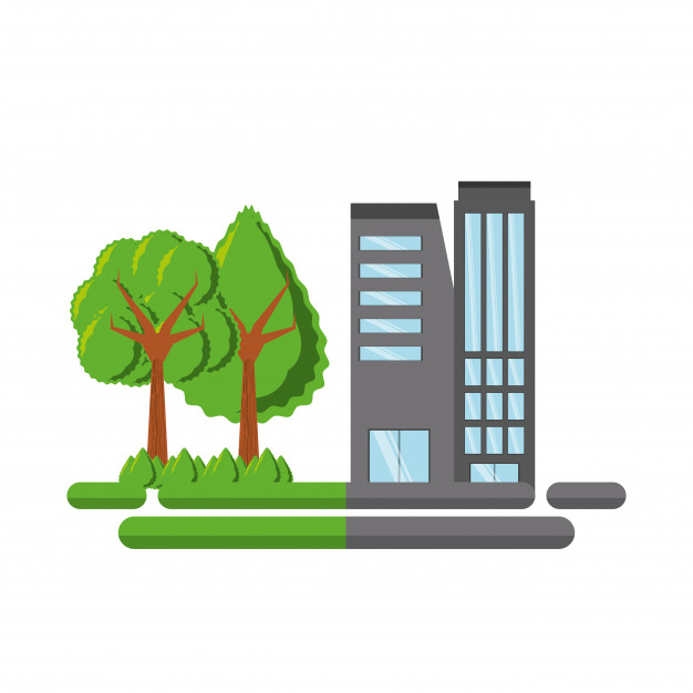 626x626 City Buildings And Park Icon Vector Premium Download