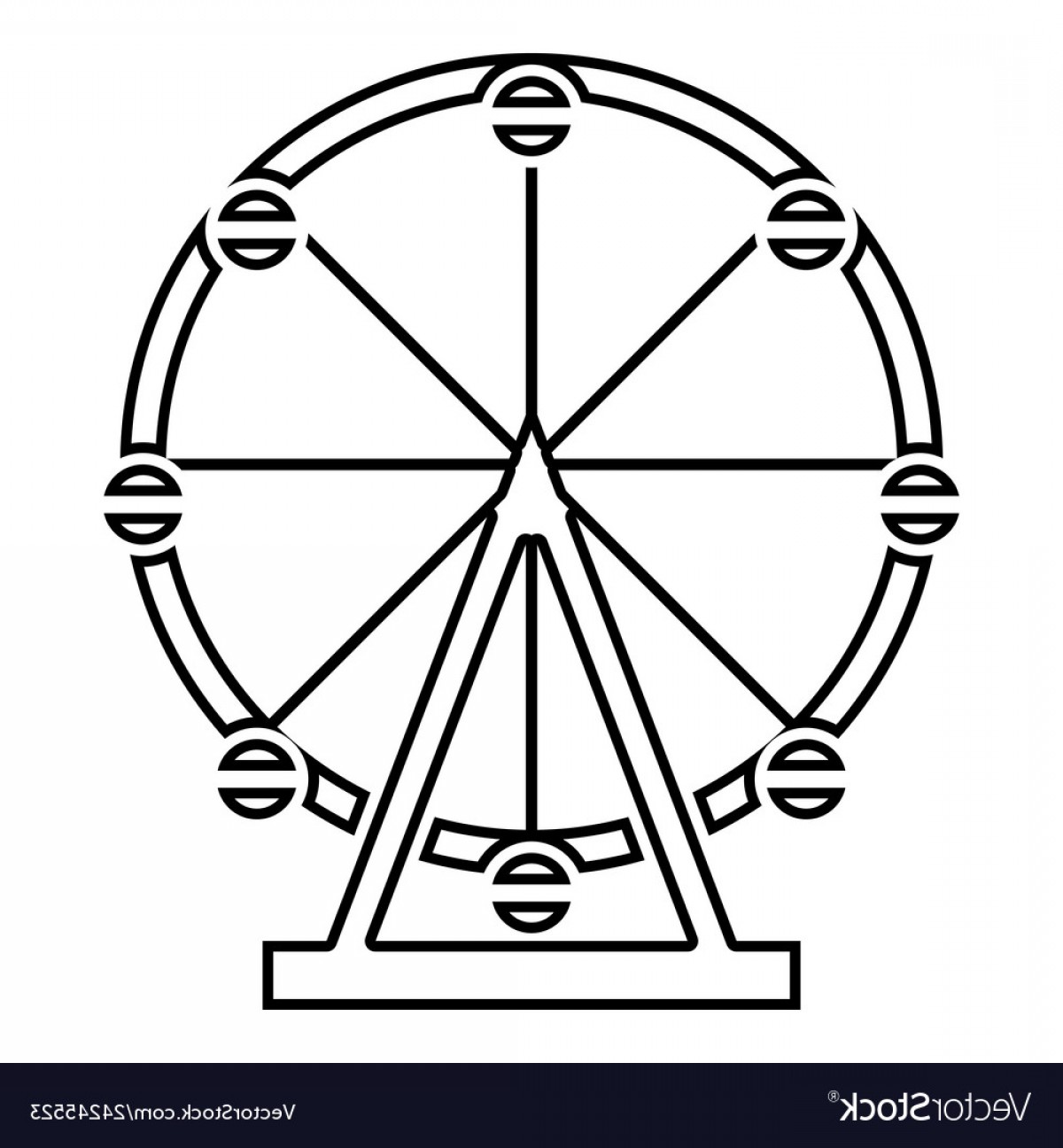 1200x1296 Ferris Wheel Amusement In Park On Attraction Icon Vector Cqrecords