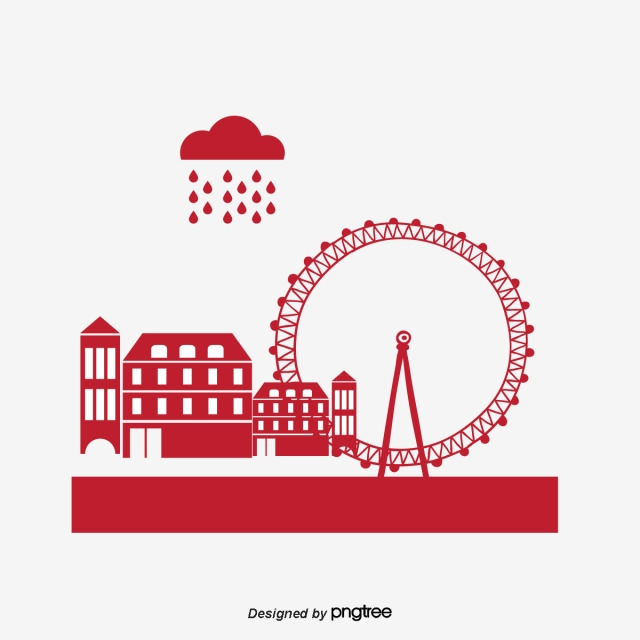 640x640 Ferris Wheel City Silhouette Paper Cut In Amusement Park, Rain