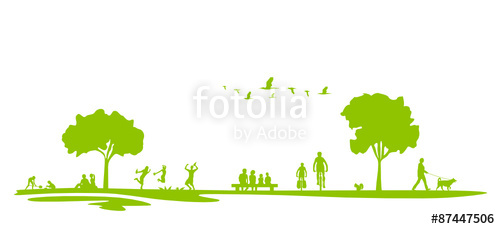 500x229 Silhouette Park Stock Image And Royalty Free Vector