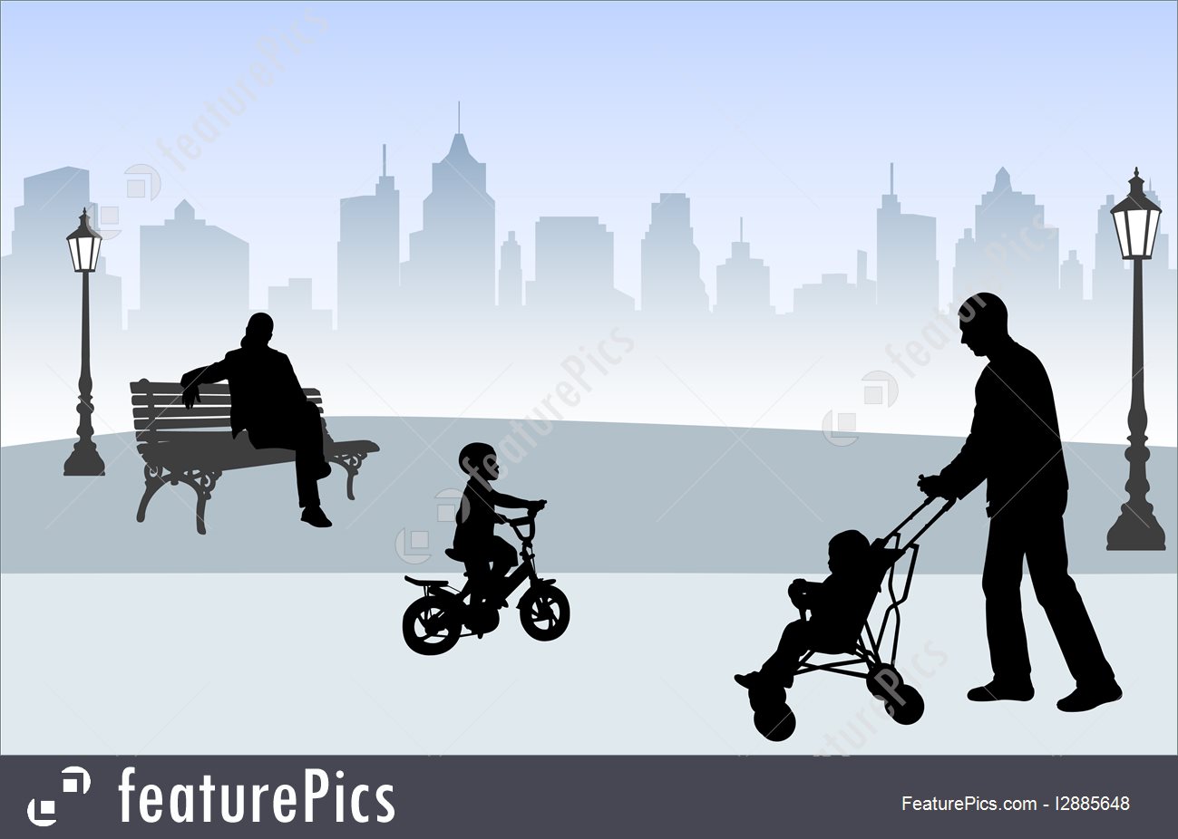1299x926 Silhouettes And Outlines People In The Park