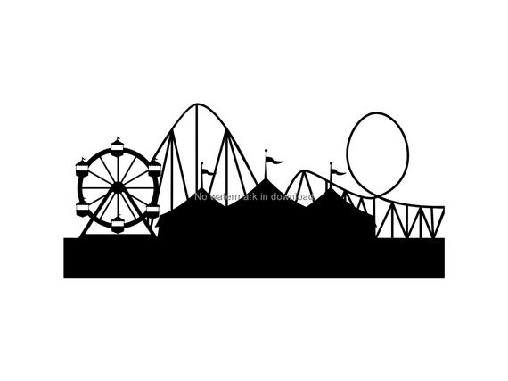 570x427 Amusement Park Vector Amusement Park For Etsy