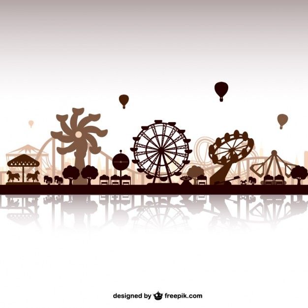 626x626 Amusement Park Skyline Free Vector Cover Vector Free, Park