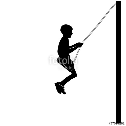 500x500 Boys Swinging On A Swing In The Park Silhouette Vector