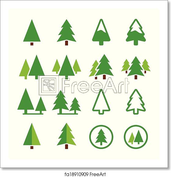 561x581 Free Art Print Of Pine Tree, Park Vector Green Icons Pine Trees