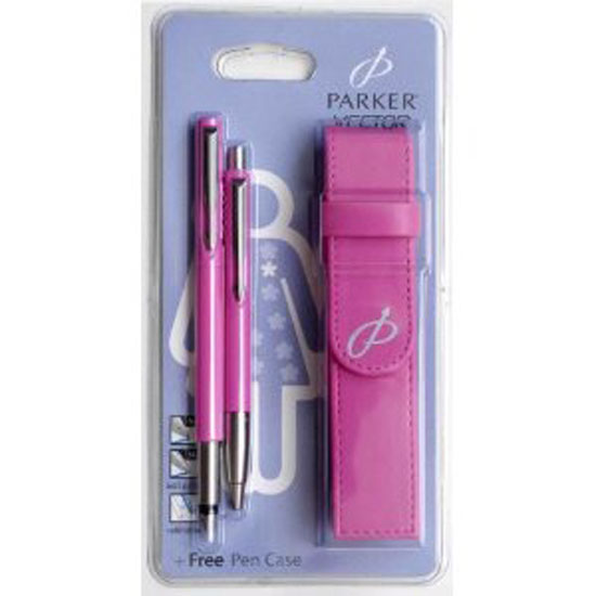 550x550 Parker Vector Pink Fountain Pen And Ballpoint Set Montgomery Pens