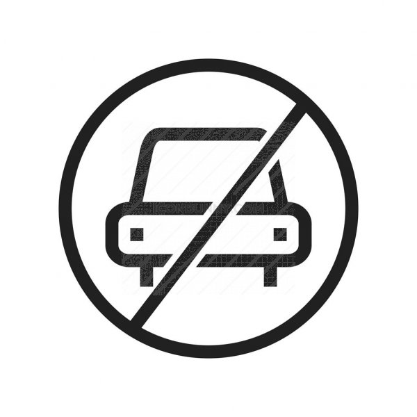 600x600 No Parking Line Icon