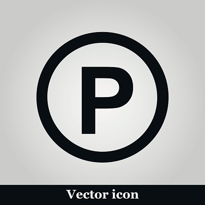 416x416 Parking Icon, Vector Illustration On Grey Background Premium