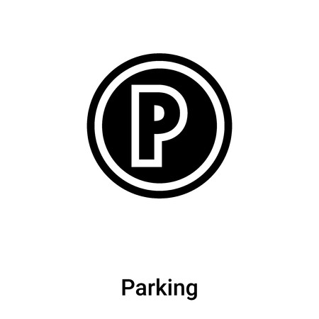 450x450 Parking Icon Vector Isolated On White Background, Filled Black
