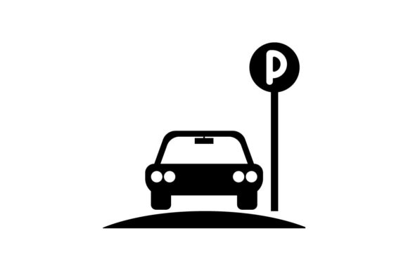 580x386 Parking Monochrome Icon Vector Graphic