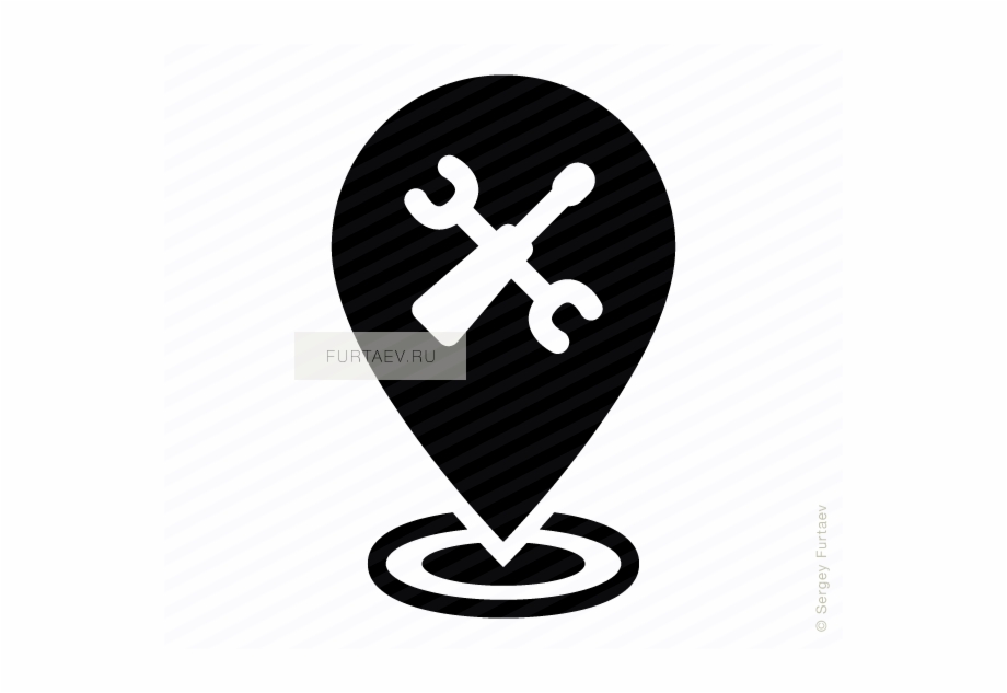920x633 Vector Icon Of Screwdriver And Wrench On Map Marker