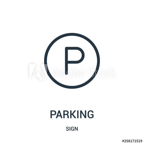 500x500 Parking Icon Vector From Sign Collection Thin Line Parking