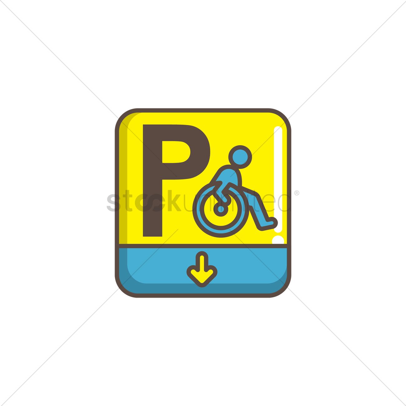 1300x1300 Disabled Person Parking Icon Vector Image