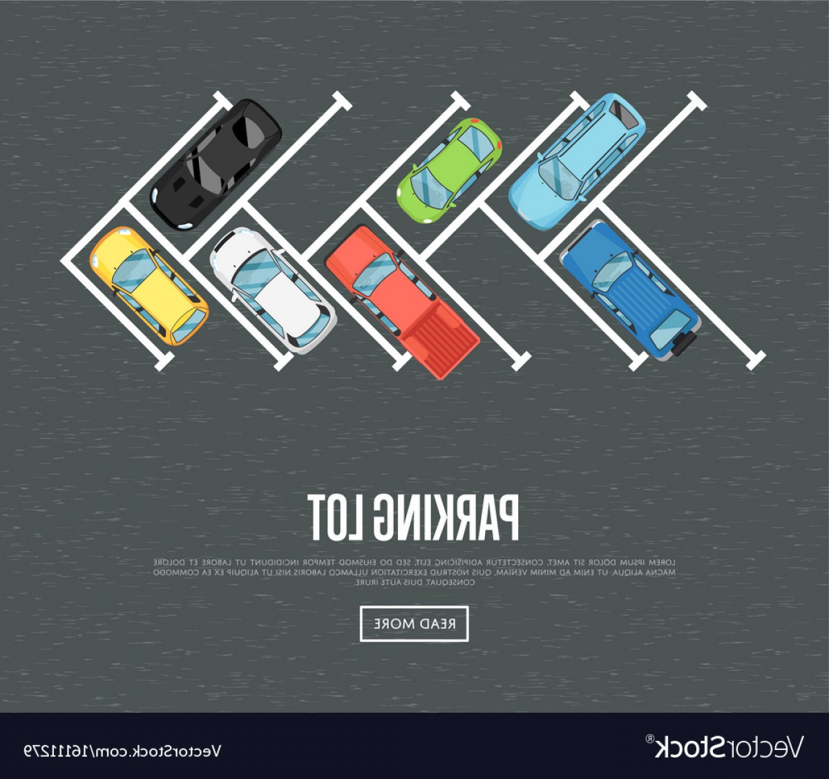 1200x1128 Parking Lot Poster In Flat Style Vector Cultracing