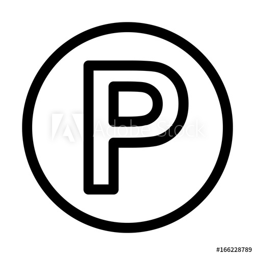 500x500 Parking Lot Line Icon Vector Logo