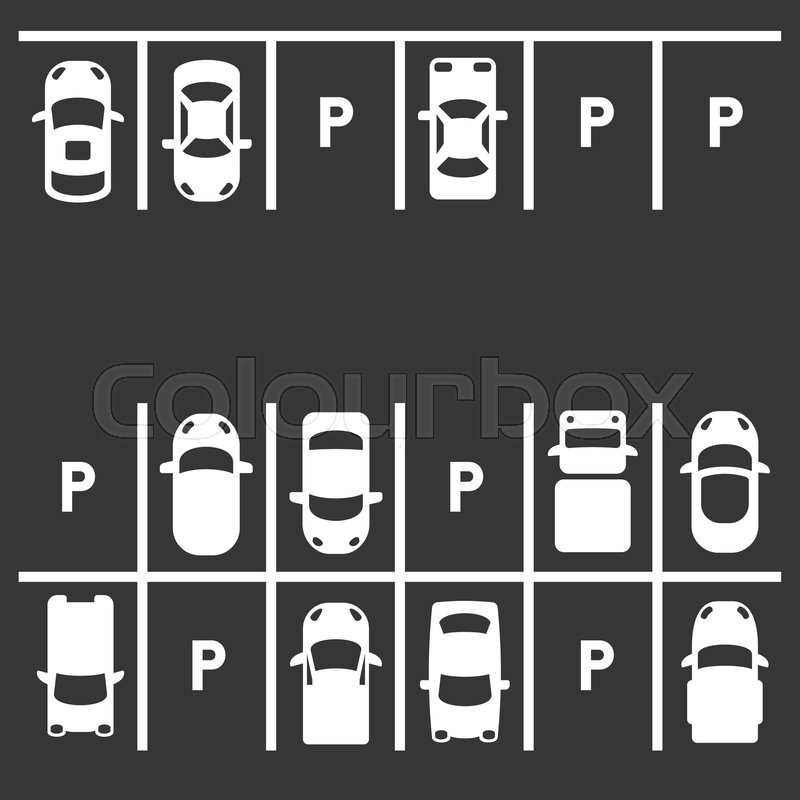 800x800 Top View Of Parking Lot On White Stock Vector Colourbox