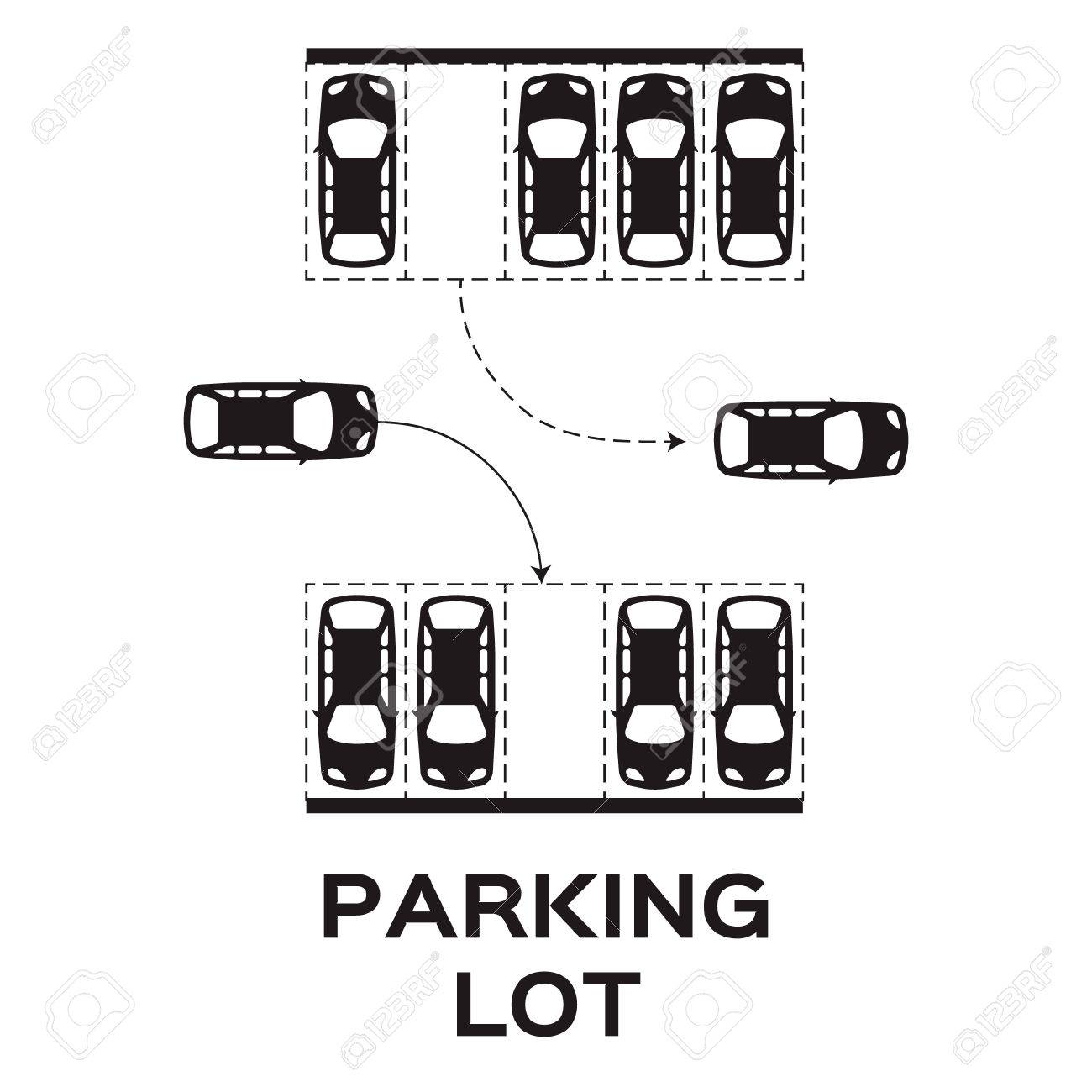 1300x1300 Top View Parking Lot Design Many Cars Parked Vector Illustration