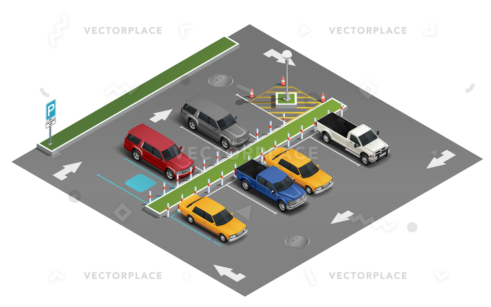 1000x625 Transportation Realistic Isometric Composition Van Automobile